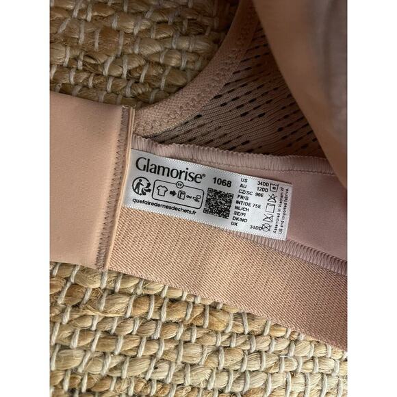 Glamorise Bra 34DD No-Sweat Full Figure Mesh Sports Bra Wirefree 1068 NEW 34 dd - Picture 4 of 6